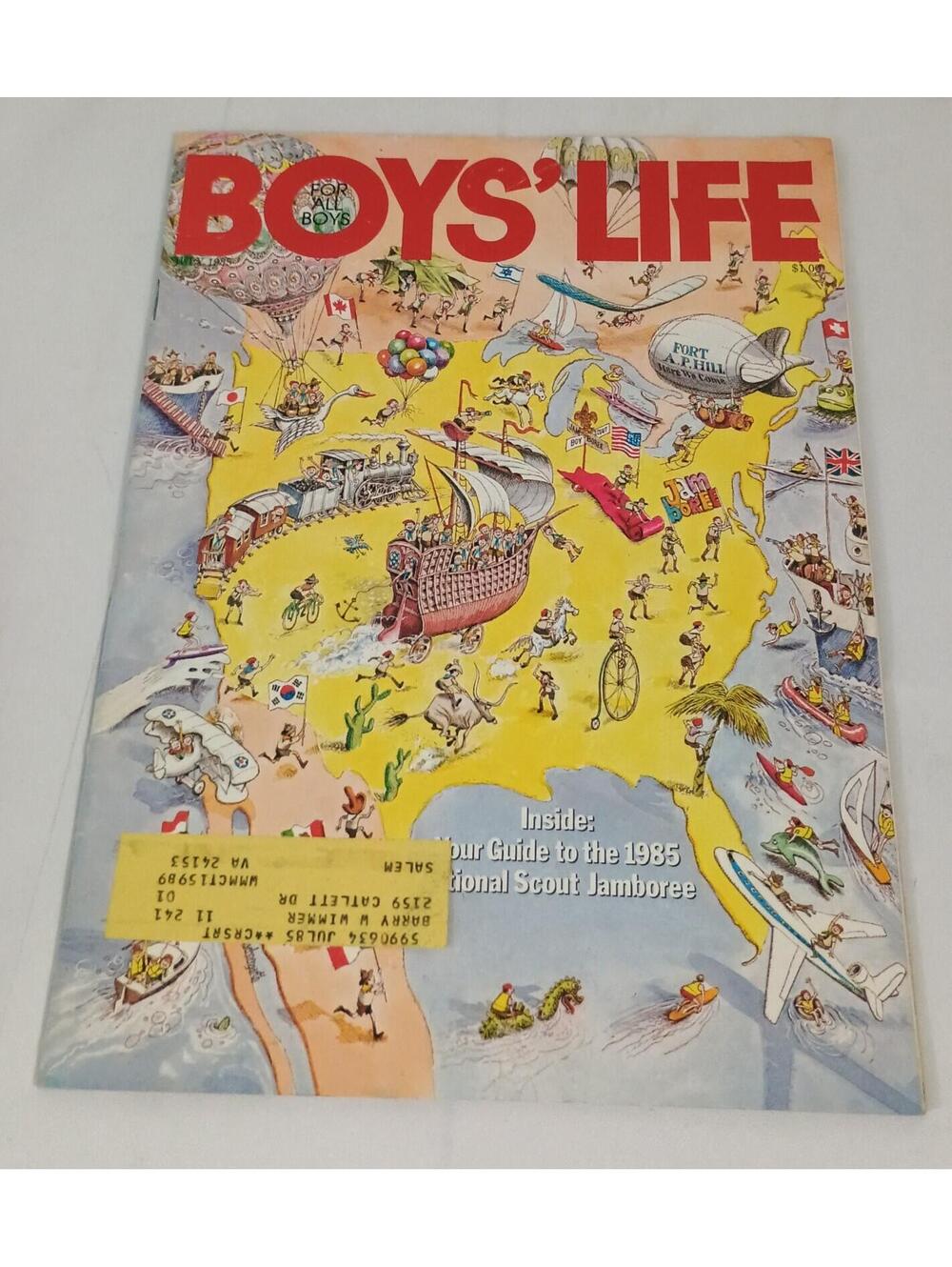 BOYS' Life Magazine JULY 1985 National Scout JAMBOREE Boy Scouts BSA